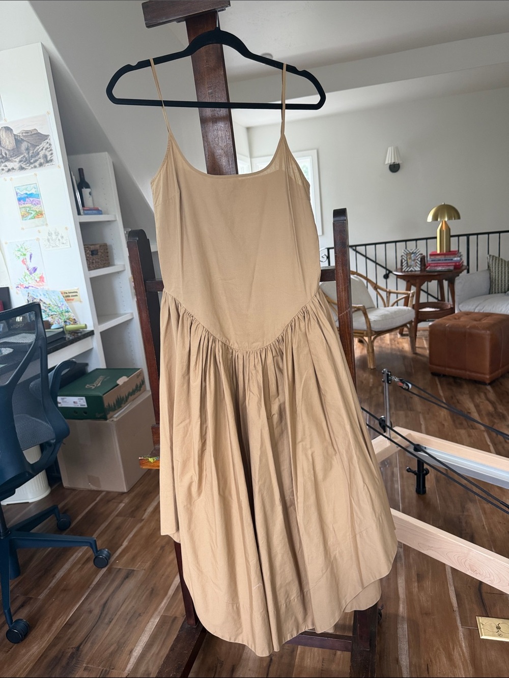 Citizens Of Humanity Tan Spaghetti-Strap Midi Dress